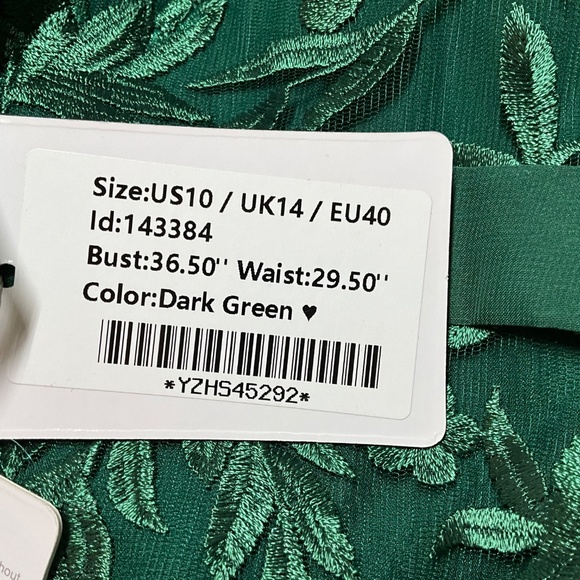 JJ’S HOUSE Emerald Green Fully Lined Cocktail / Special Occasion Dress US Sz 10 - Picture 6 of 11